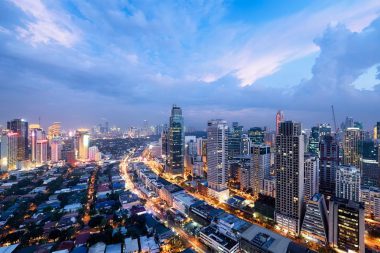 Blick auf die Skyline der Hauptstadt Manila