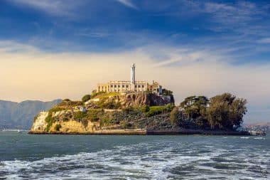 View of the prison island Alcatraz in San Francisco