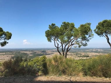 Blick auf die Landschaft von Apulien, gesehen vom Castel del Monte