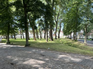 View of the Beguinage in Bruges in August 2024  