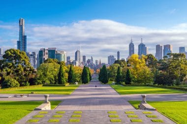 Blick auf die Skyline von Melbourne