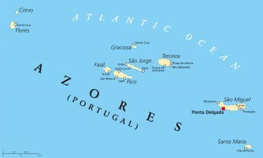 Karte Azoren