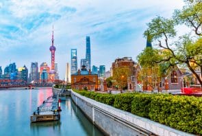 Blick auf die Skyline von Shanghai