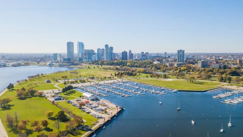 Blick auf Milwaukee, Wisconson