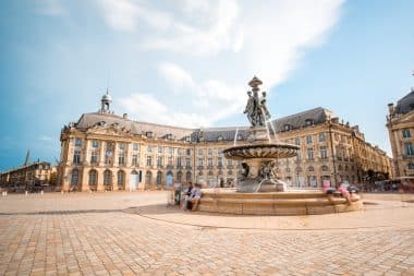 View of the famous La Bourse square in Bordeaux