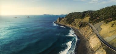 Pacific Coast Highway 101 in Oregon near Port Orford and Humbug Mountain