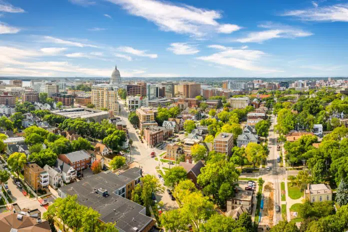 Madison, die Hauptstadt von Wisconsin