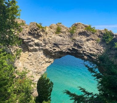 View of Lake Huron through Arch Rock