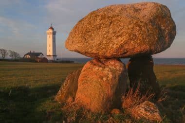 Helnæs lighthouse on the island of Funen