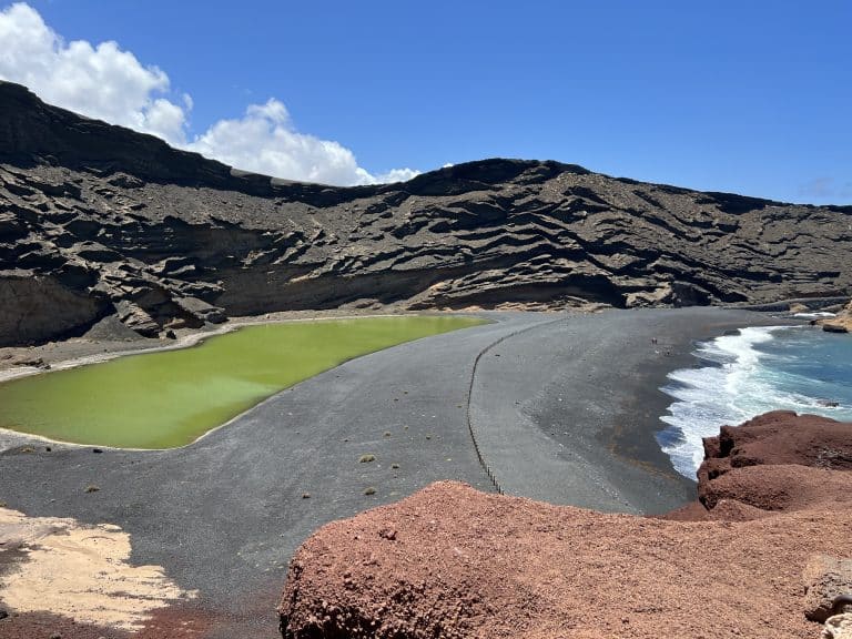 El Lago Verde Lanzarote – Green Lagoon at the half-submerged volcanic crater