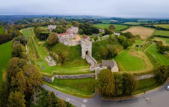 Luftbild von Carisbrooke Castle