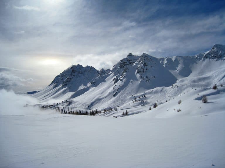 Vars-Risoul – Skifahren mit Blick auf den Mont Blanc