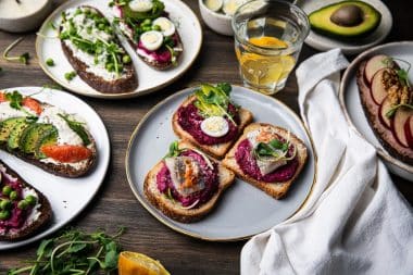 Varianten von dänischem Smørrebrød 