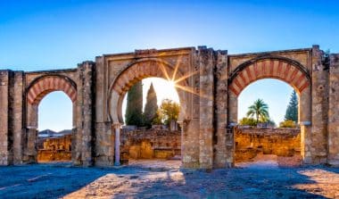 The ruins of Medina Azahara, a fortified Arab-Muslim medieval palace town near Cordoba