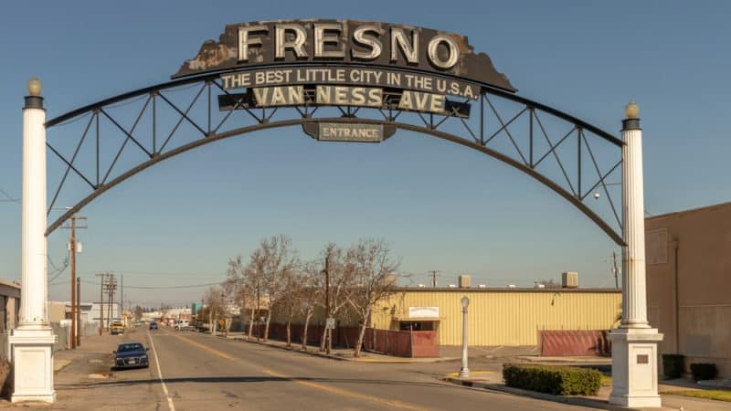 Eingang Van Ness Avenue in Downtown Fresno