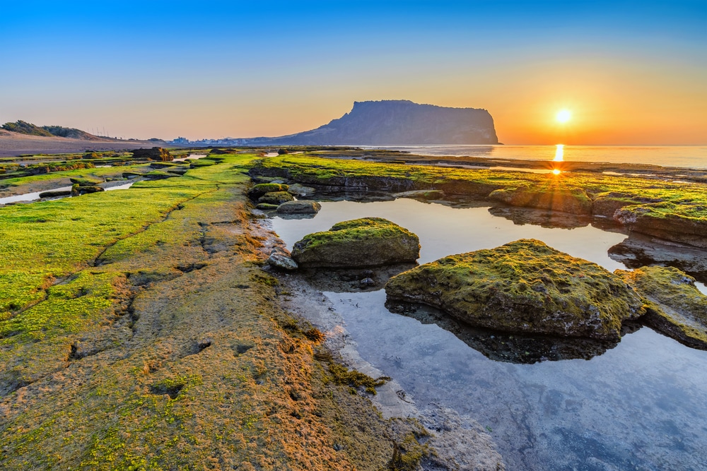 Sonnenaufgang bei Jeju Do Seongsan Ilchulbong