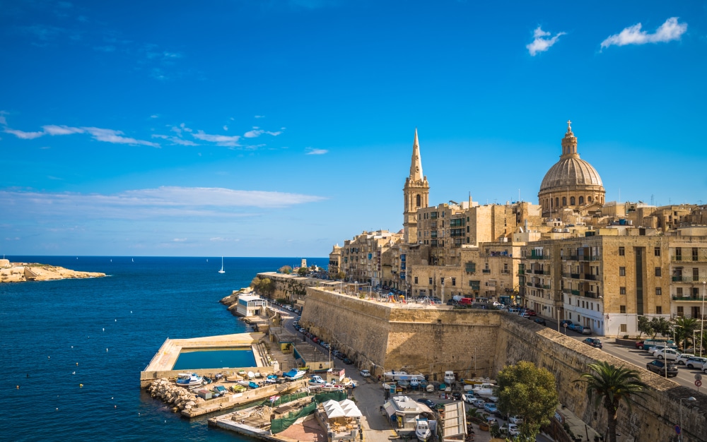 Aussicht auf Valetta samt Kathedrale