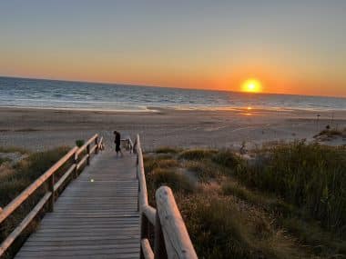 Novo Sancti Petri beach at sunset