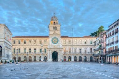 Sunrise from Torre dell'Orologio in the Italian city of Padua.