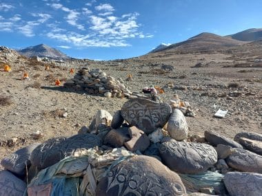 Prayer stones in front of Kailash