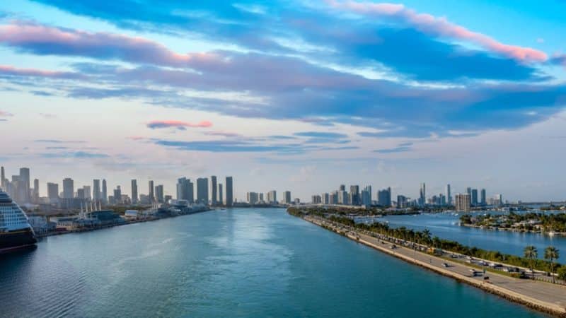 Blick auf den Hafen von Miami