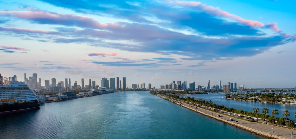 Blick auf den Hafen von Miami