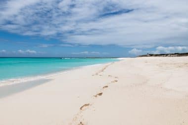 View of the white beach on Cayo de Agua in Venezuela