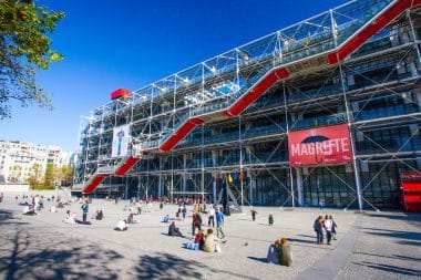 The façade of the Centre Pompidou in Paris