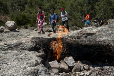 Natürliches Feuer am lykischen Weg