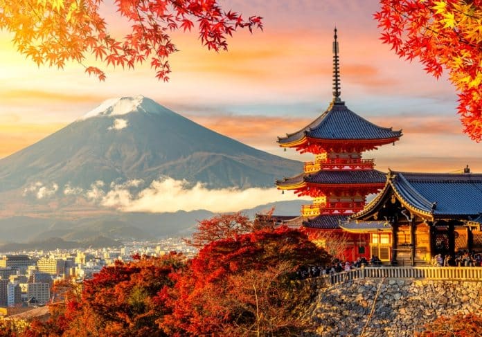 Malerische Kulisse vor dem Fuji in Japan