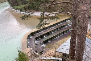 Der Lechfall mit niedrigem Wasserstand