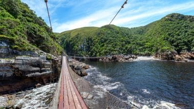 Hängebrücke im Tsitsikamma Nationalpark auf der Garden Route in Südafrika