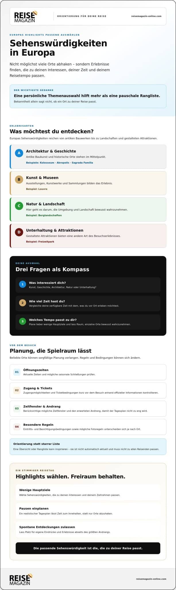 Sehenswürdigkeiten Europa: Highlights, Themen und Planungstipps für 2026